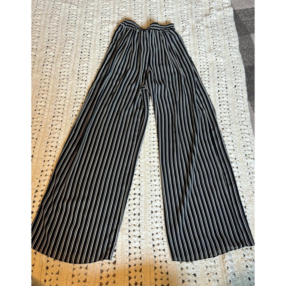 Moda international int’l vintage y2k striped wide leg pants flowy boho beach 4 S